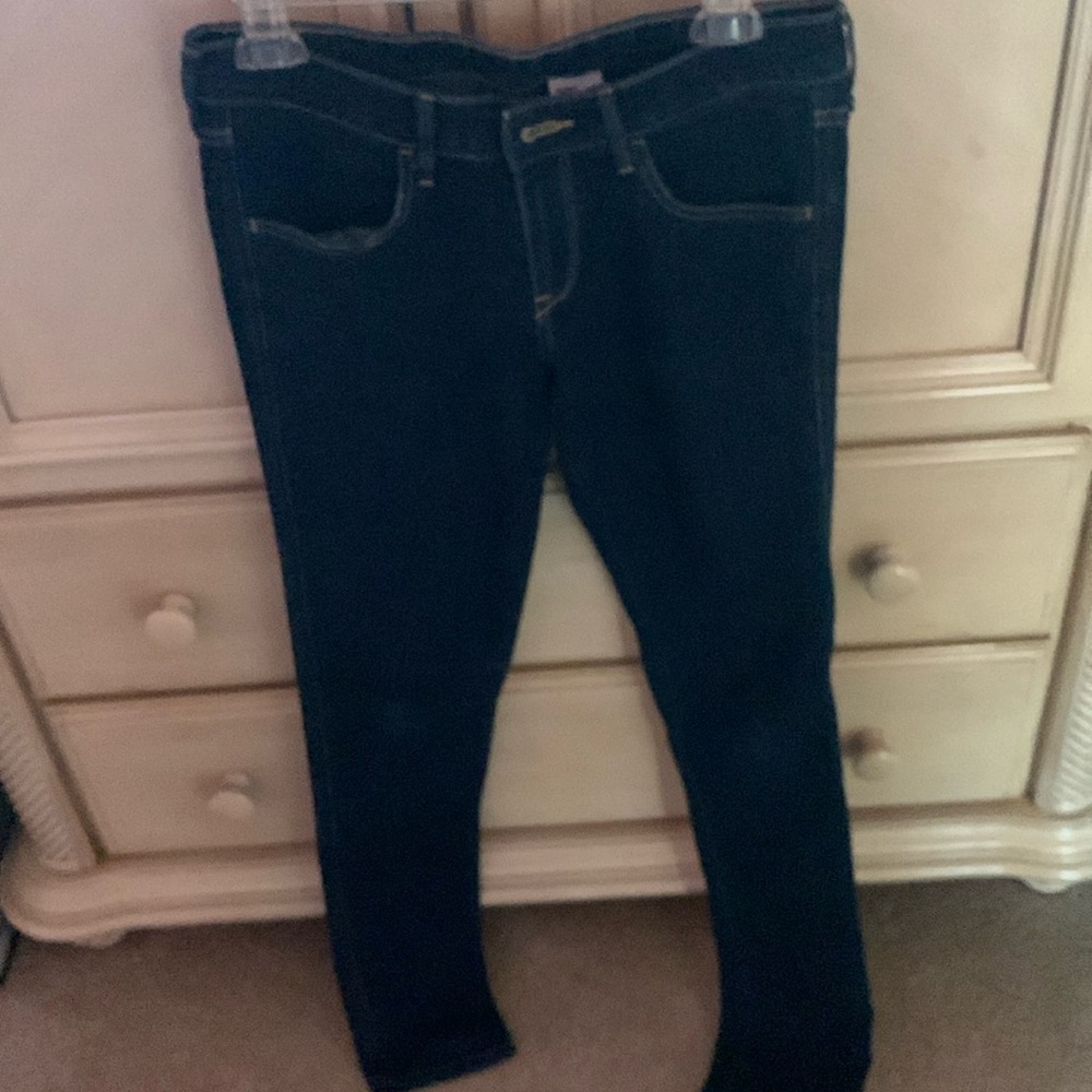 H&M jeans.  Skinny/low waist 28/32.